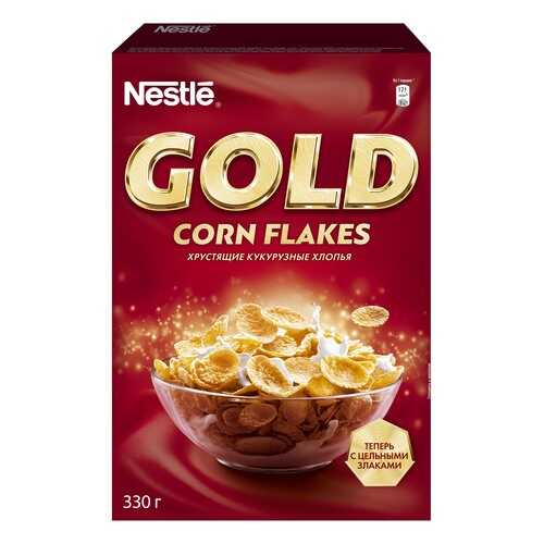 Готовые завтраки Nestle gold голд кукурузные хлопья 330 г в Окей