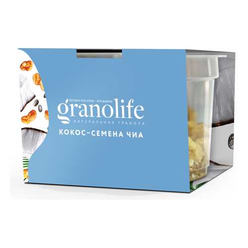 Гранола Granolife кокос-семена чиа 60 г в Окей