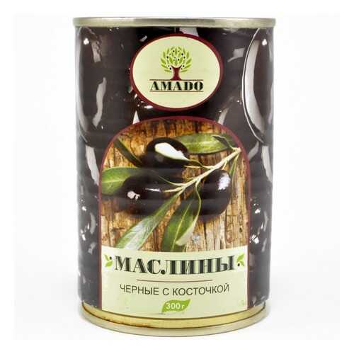 Маслины черные Amado с косточкой 300 г в Окей