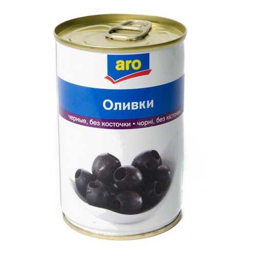 Оливки Aro черные без косточки 300 г в Окей