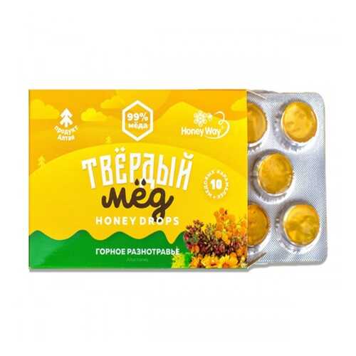 Карамель медовая Honey Way Твердый мед Горное разнотравье 30г в Окей