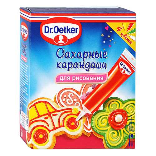 Сахарные карандаши Dr.Oetker для рисования украшения десертов 76 г в Окей