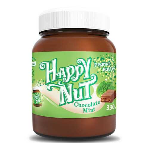 Арахисовая паста шоколадная HAPPY NUT с мятой 330 г в Окей