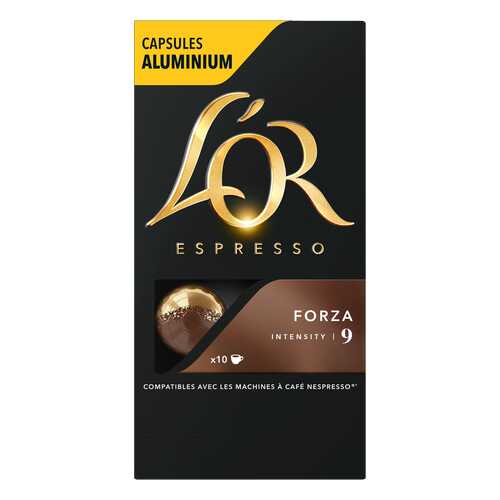 Капсулы L’OR Espresso Forza для кофемашин Nespresso 10 капсул в Окей