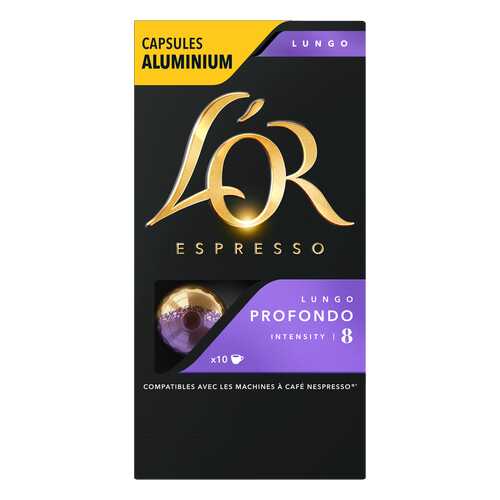 Капсулы L’OR Espresso Lungo Profondo для кофемашин Nespresso 10 капсул в Окей