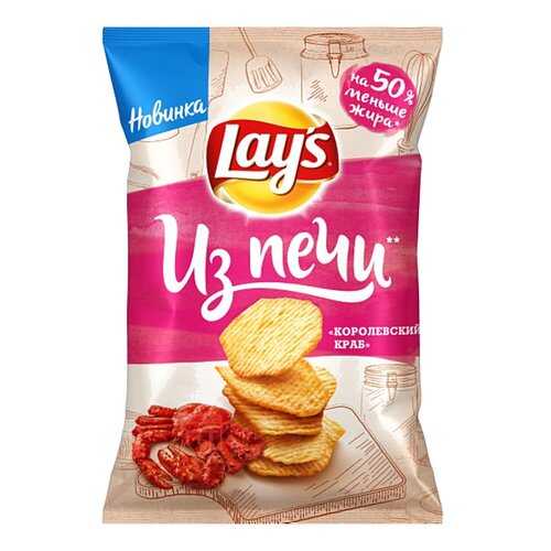 Чипсы Lays Из печи Королевский краб 85г в Окей