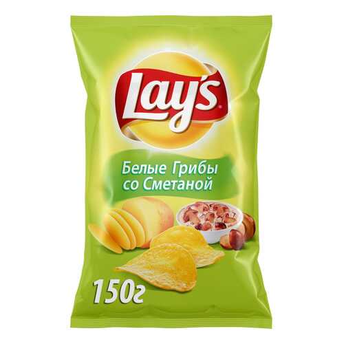 Картофельные чипсы Lays грибы со сметаной 150 г в Окей