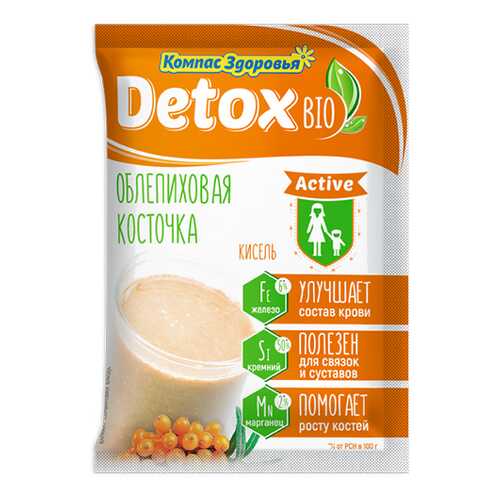 Кисель detox bio Active Облепиховая косточка Компас здоровья 25 г в Окей