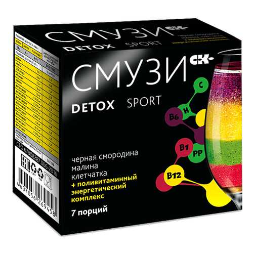 Смузи Сибирская клетчатка sport detox малина черная смородина 84 г в Окей