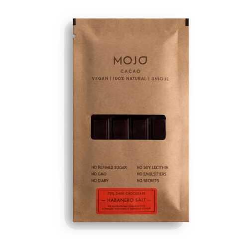 Горький шоколад 70% Mojo Cacao с перцем Habanero и морской солью habanero salt в Окей