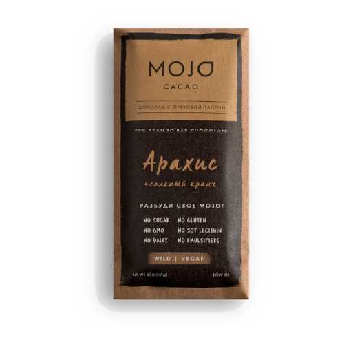 Горький шоколад 72% Mojo Cacao с шоколадно-ореховой пастой со вкусом арахис в Окей