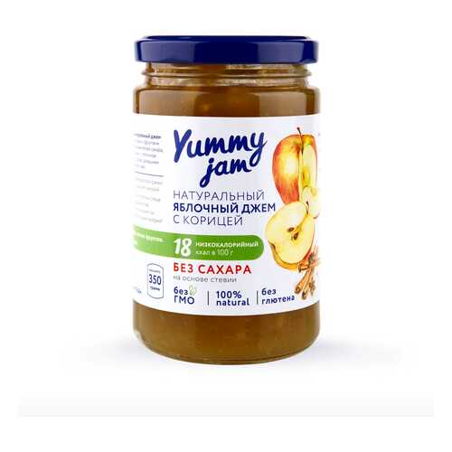 Джем Yummy jam яблочный с корицей без сахара 350 г в Окей