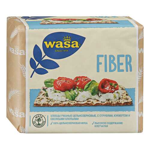 Хлебцы Wasa Fiber ржаные с пшеничными отрубями кунжутом и овсяными хлопьями 230 г в Окей