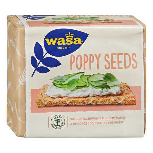 Хлебцы Wasa Poppy Seeds пшеничные с белым маком 240 г в Окей