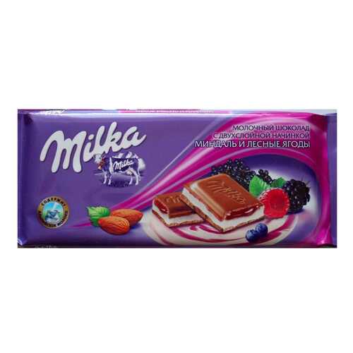 Шоколад молочный Milka миндаль и лесные ягоды 90 г в Окей