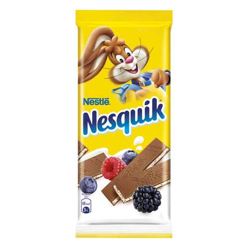 Шоколад молочный Nesquik с молочной начинкой, ягодами и злаками 100 г в Окей