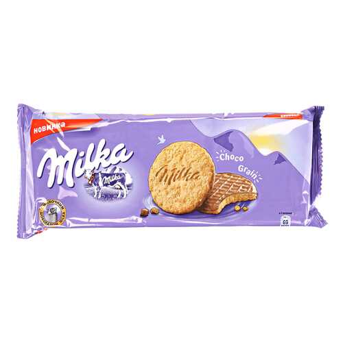 Печенье овсяное Milka с молочным шоколадом 168 г в Окей