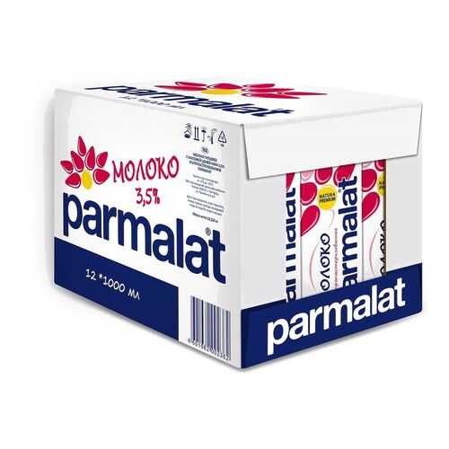 Молоко Parmalat ультрапастеризованное 3.5% 1 л 12 шт в Окей