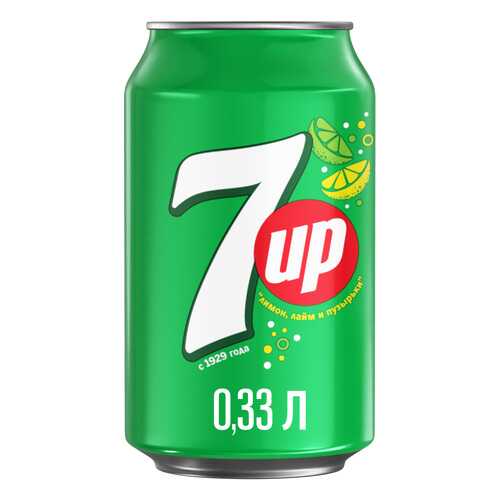 Напиток 7Up лимон и лайм жестяная банка 0.33 л в Окей