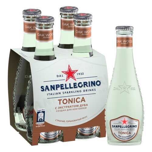 Напиток безалкогольный газированный S.Pellegrino Tonica, 4 шт по 0,20л в Окей